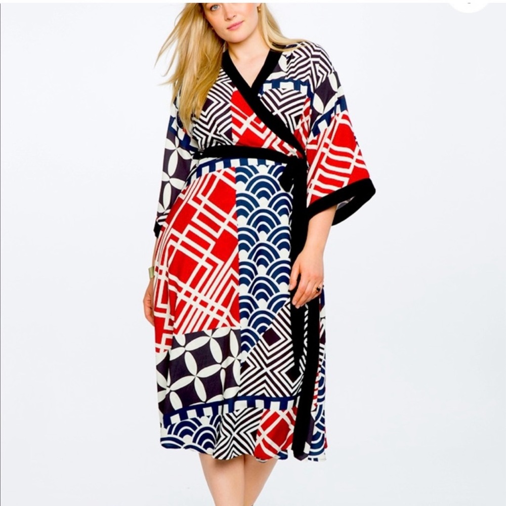 Eloquii kimono wrap dress maxi 18/20